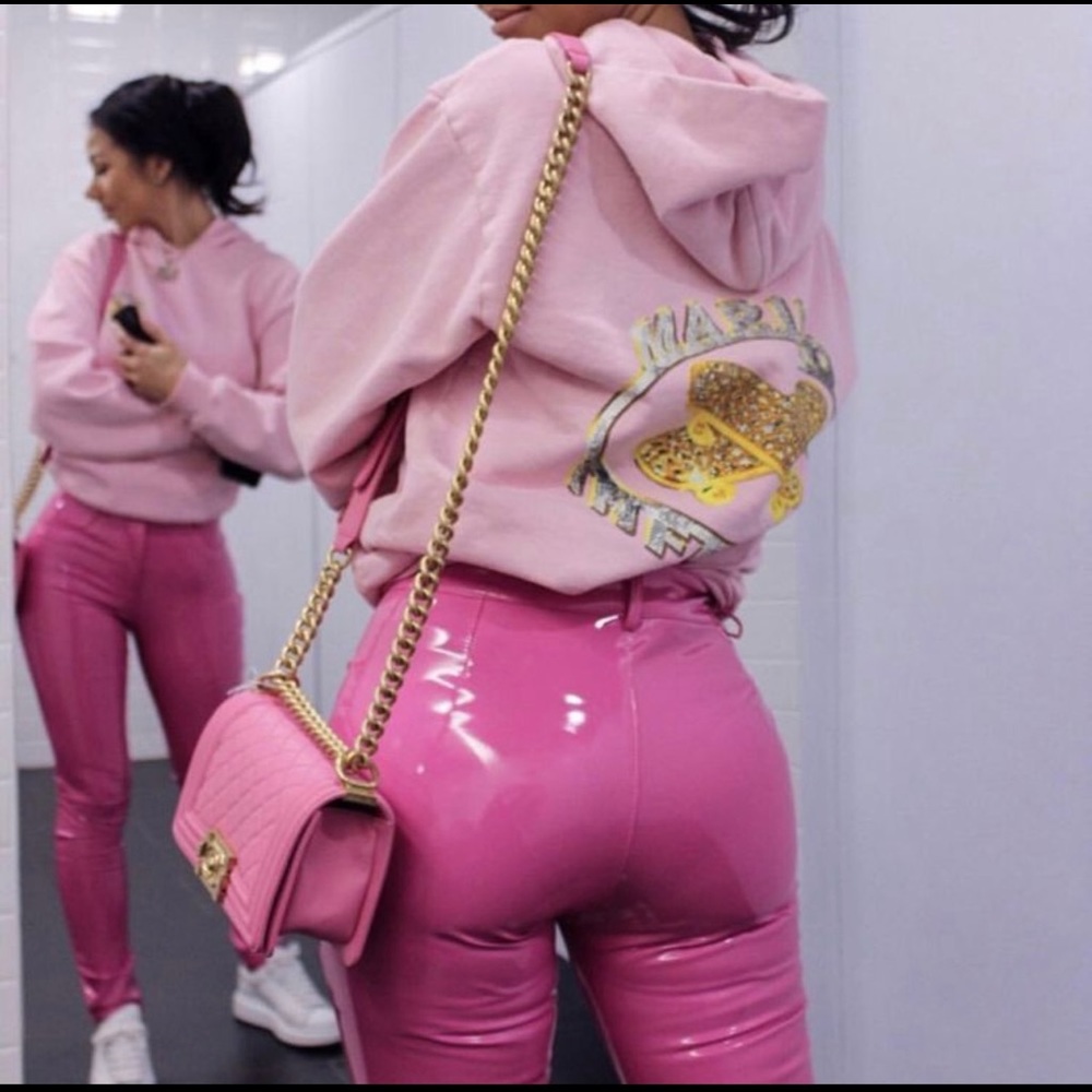 Patent pink pants